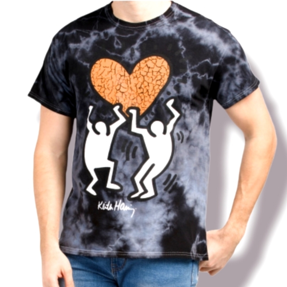 Keith haring Foundation holding heart tie dye tshirt multiple sizes